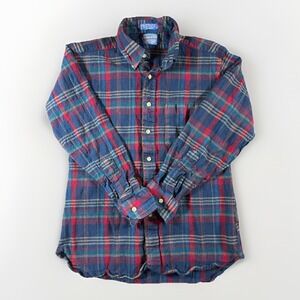 Pendleton Sir Pendleton Wool Plaid Shirt Men's S Blue Red Vintage USA